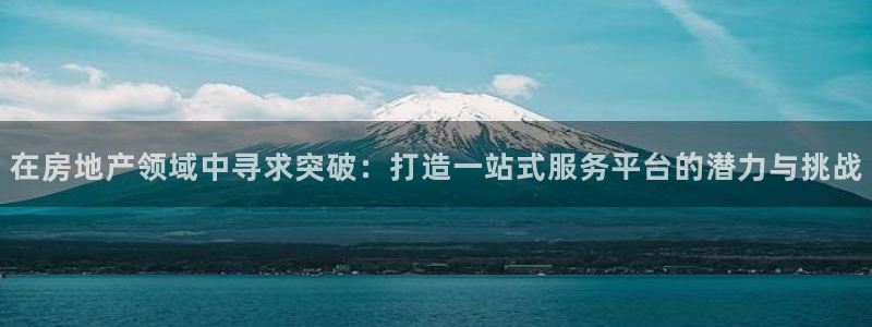 摩登3地7O667：在房地产领域中寻求突破：打造一站式服务平