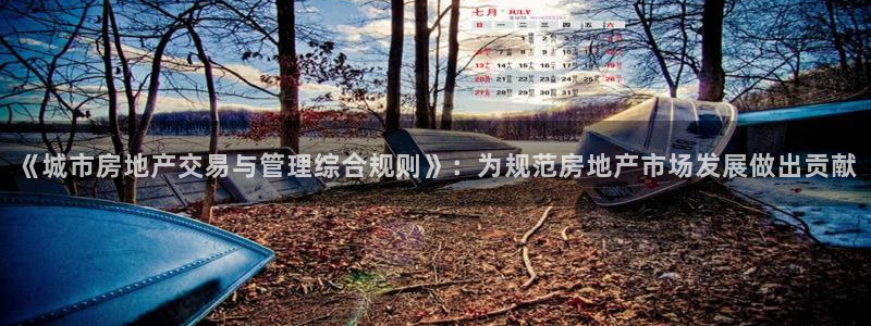 摩登7游戏：《城市房地产交易与管理综合规则》：为规范房地产市